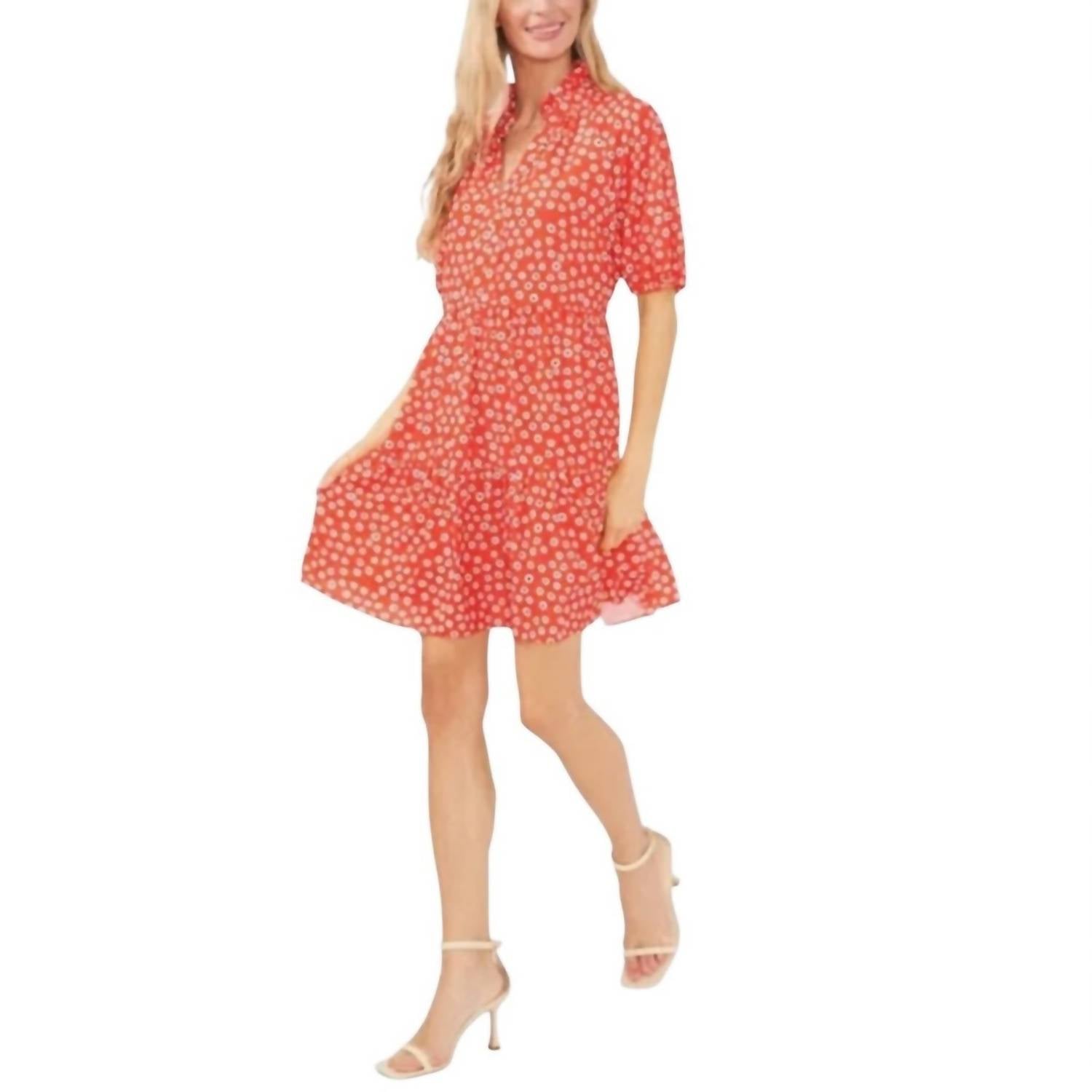 CeCe Daisy Mini Dress in red - women's dress