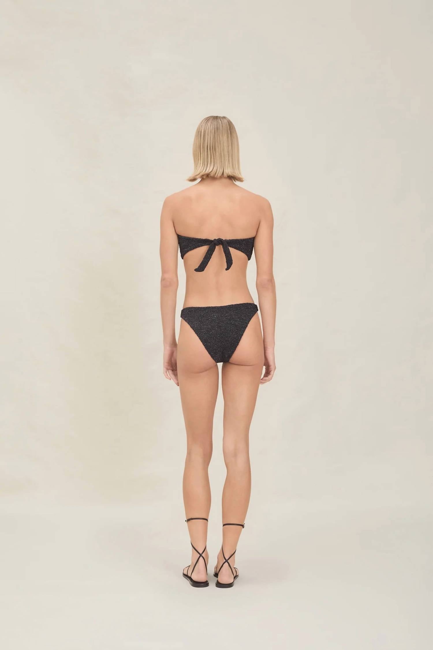 Devon Windsor Noah Bikini Top in raven - women's swimwear - alternate view