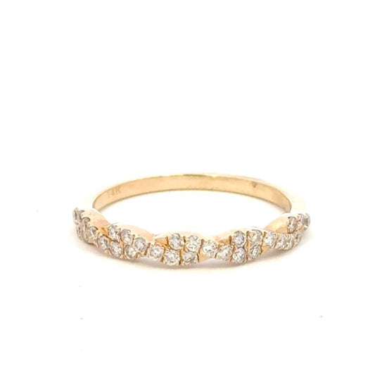 Aamiaa - 0.25 Carat Natural Diamond Cluster Twist Band Ring