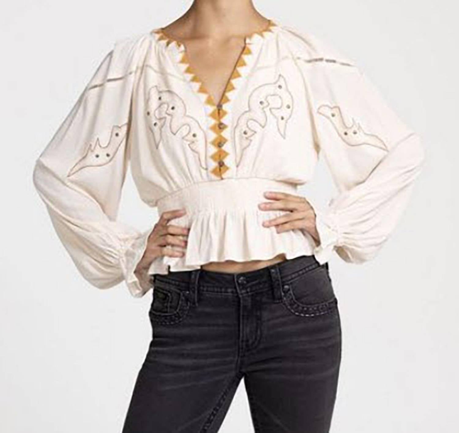 Miss Me - Women's Long Puff Sleeve Knit Top