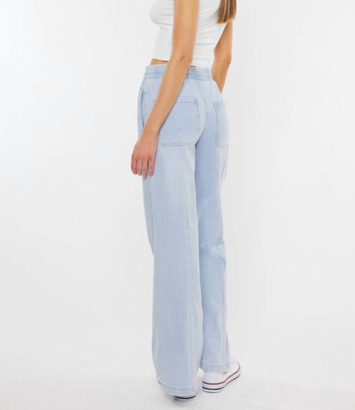 Kancan - Alina High Rise Pull On Wide Flared Jeans