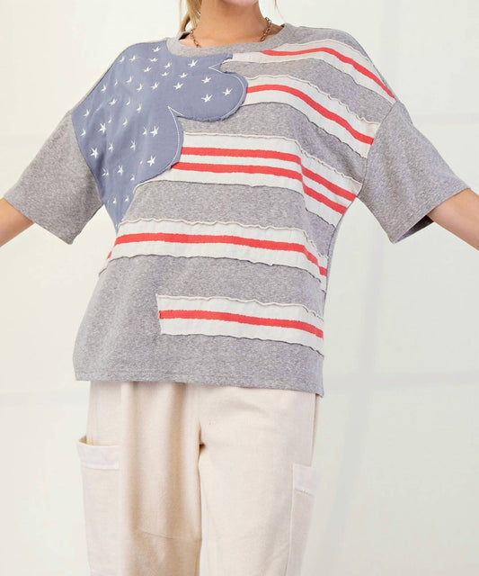 Easel - Short Sleeve American Flag T-shirt