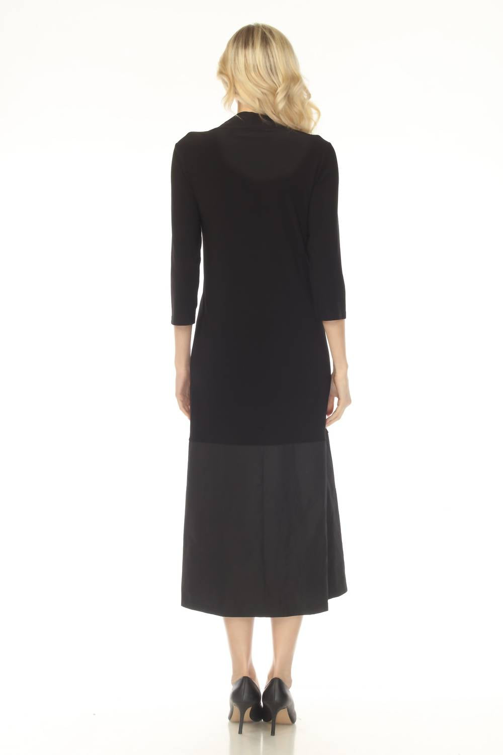 Joseph Ribkoff V-neck Three Quarter Sleeve Maxi Dress in black - women's dress - alternate view