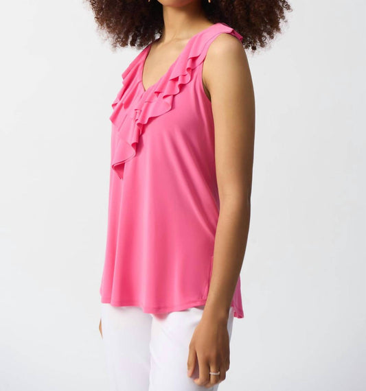 Joseph Ribkoff - Silky Knit Sleeveless Tunic With Ruffles