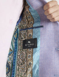 ETRO Men's Herringbone Sport Coat in lavender - men's jacket - alternate view