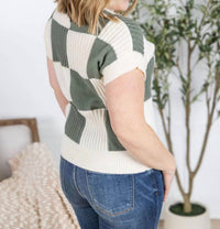 Michelle Mae - Checkered Short Sleeve Sweater