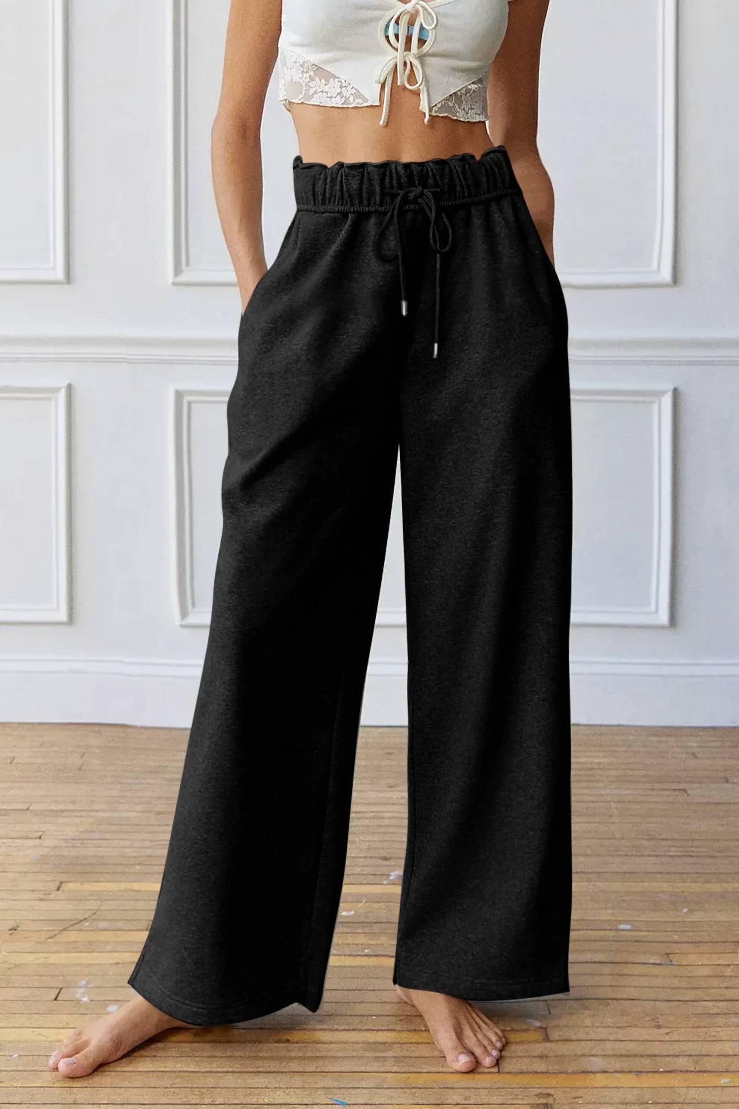 Faire - DRAWSTRING HIGH WAISTED SWEATPANTS