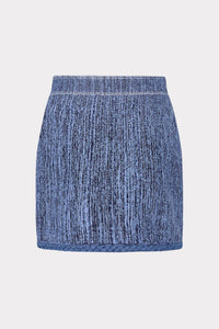MILLY Soleil Pinstripe Knit Mini Skirt in blue multi - women's skirt - alternate view