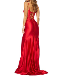 Sherri Hill - V-neck Satin Prom Dress