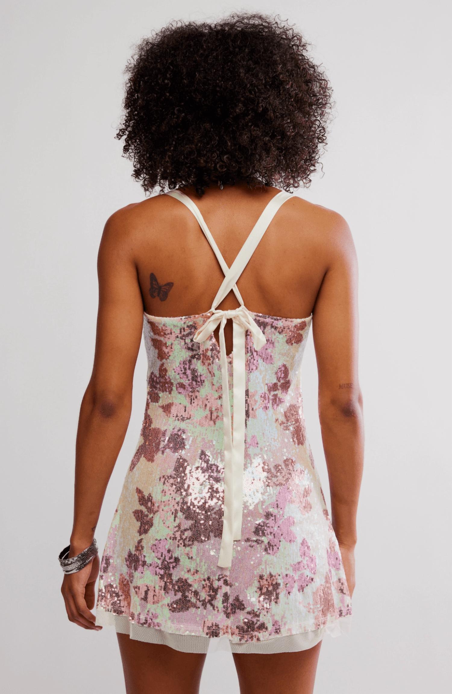 Free People - Dazzle Me Sequin Jacquard Mini Slip