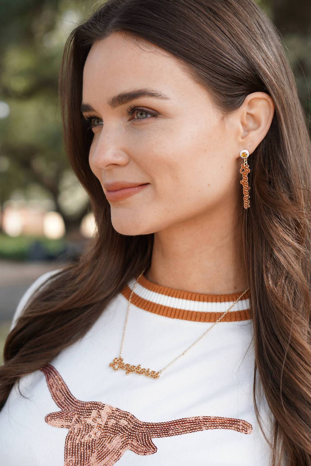 Canvas Style - Women's Texas Longhorns Pavé Autograph Enamel Necklace