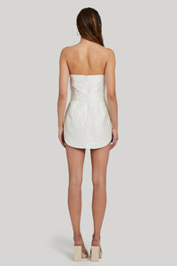 Amanda Uprichard Joss Strapless Mini Dress in white - women's dress - detail view