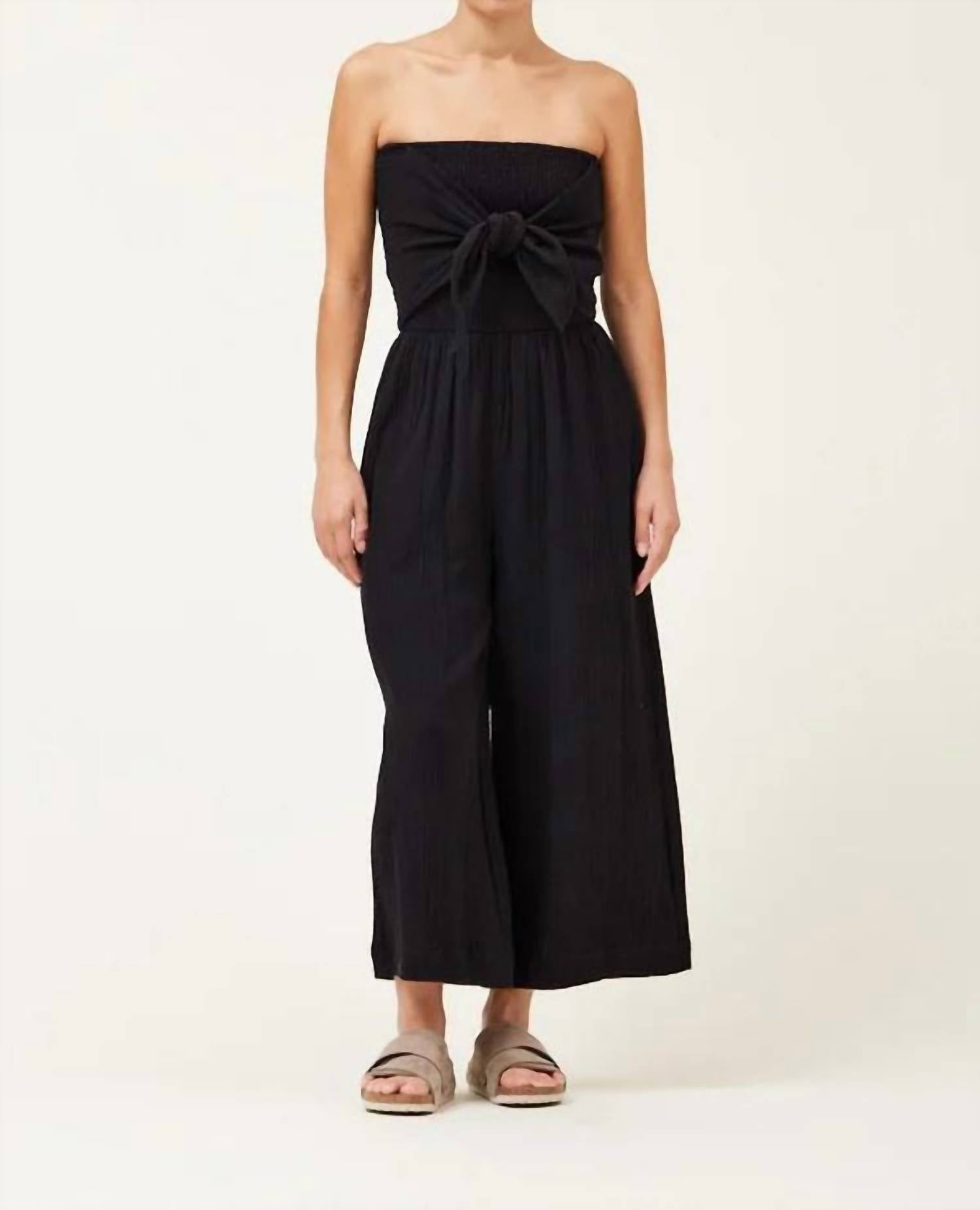 Grade & Gather - Tie Front Gauze Jumpsuit