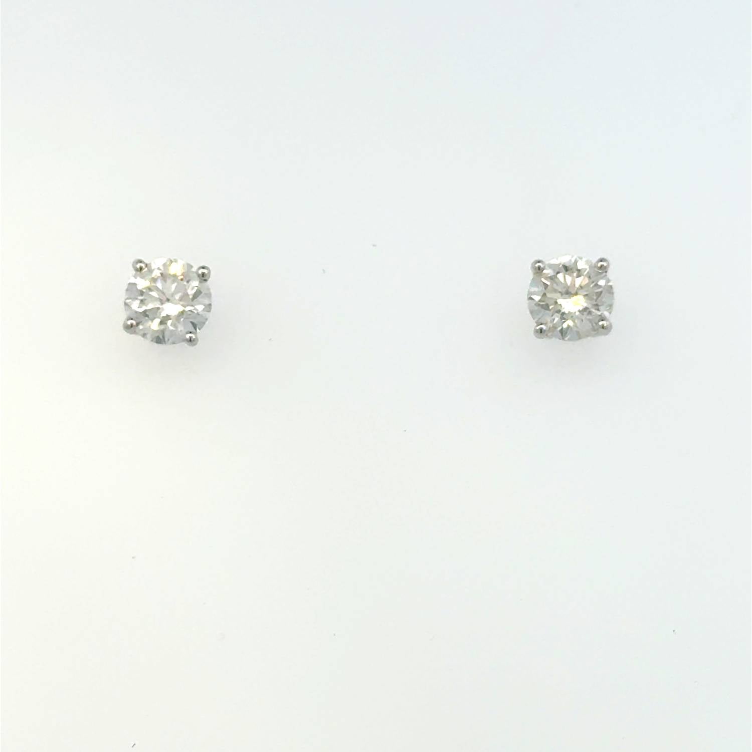 Aamiaa - 1.25 Carat Natural Diamond Round Brilliant Stud Earrings