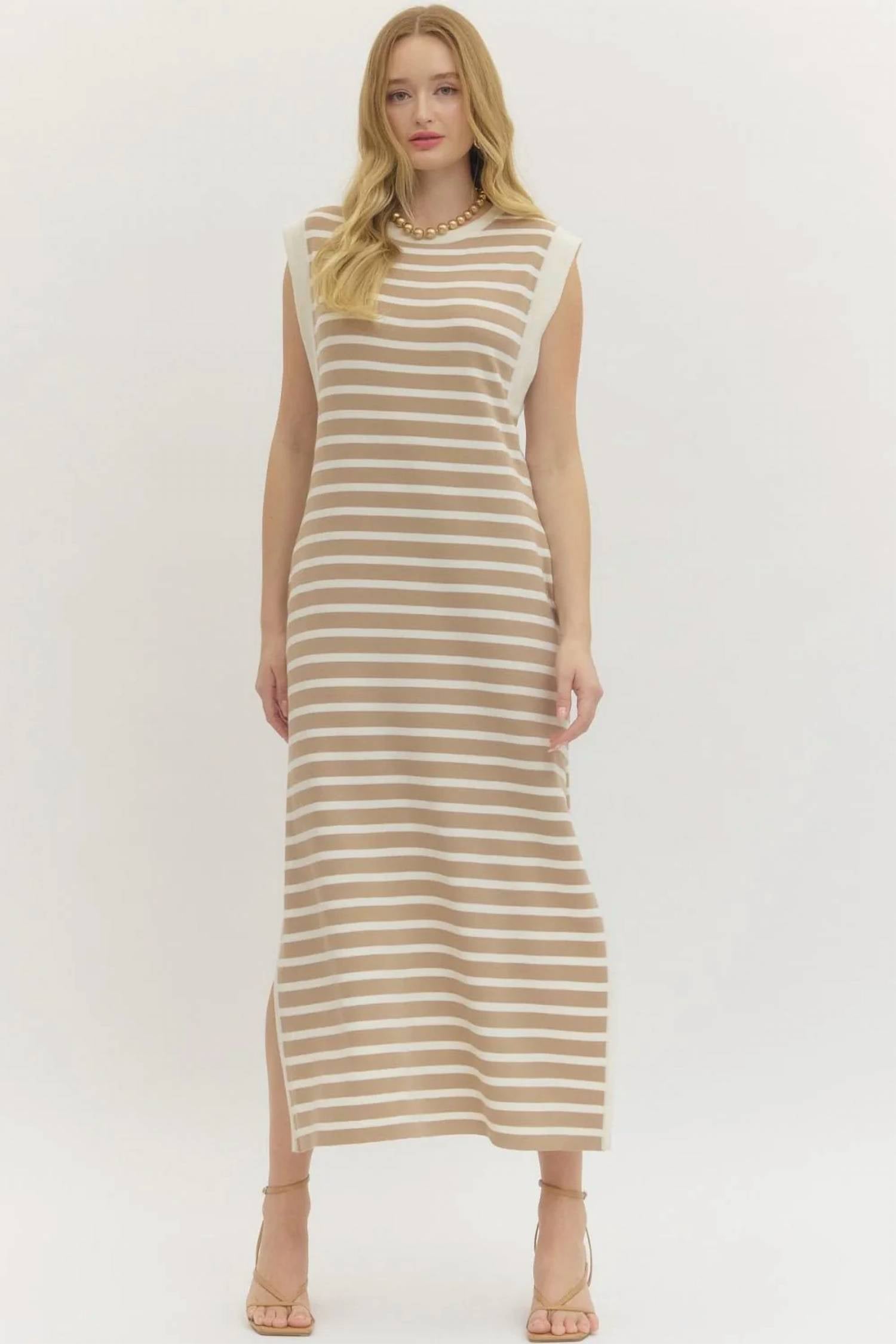 Entro - Alice Striped Knit Maxi Dress