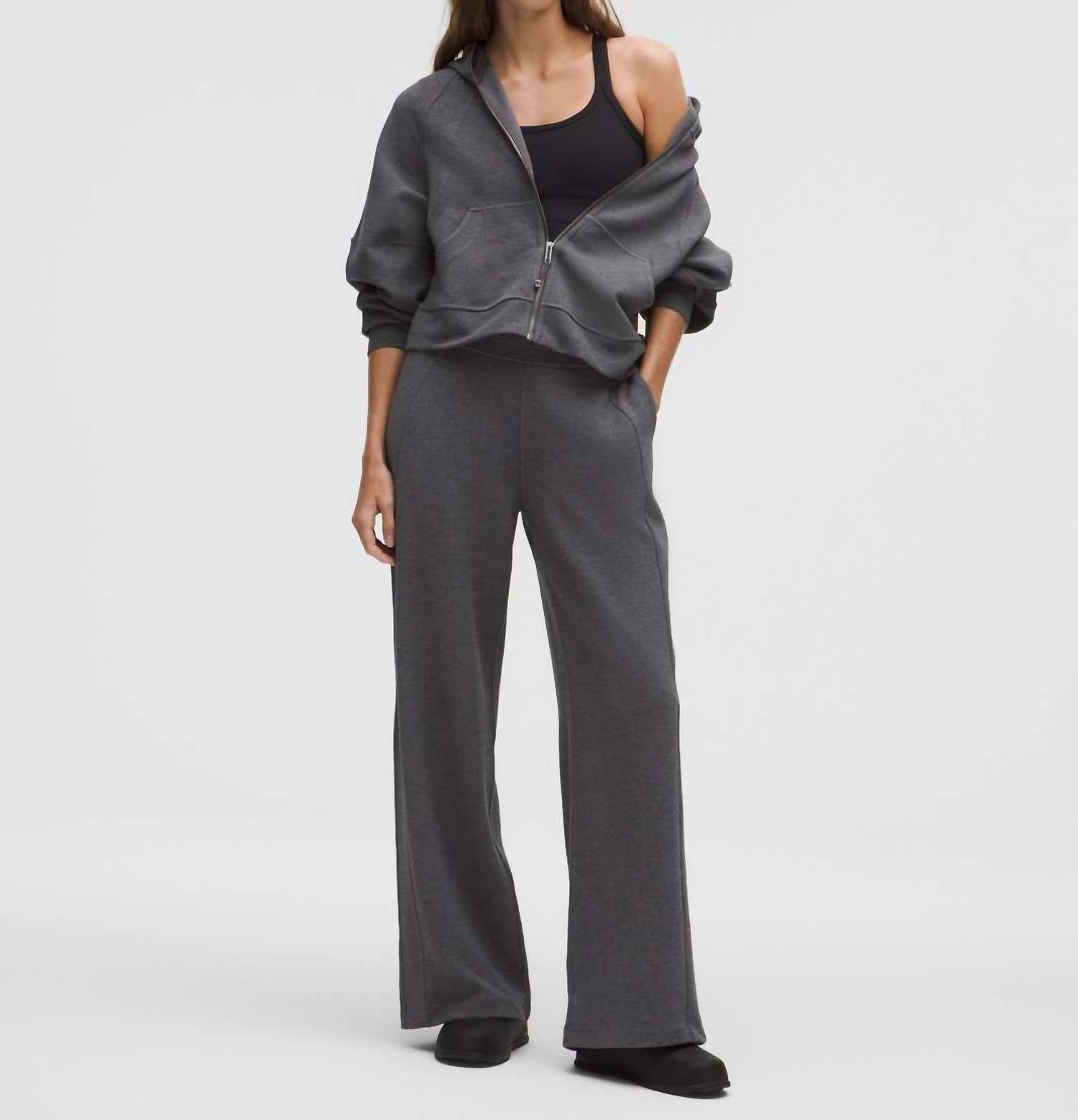 lululemon Scuba Mid-rise Wide-leg Pant in heathered graphite grey - women's pants - view 4