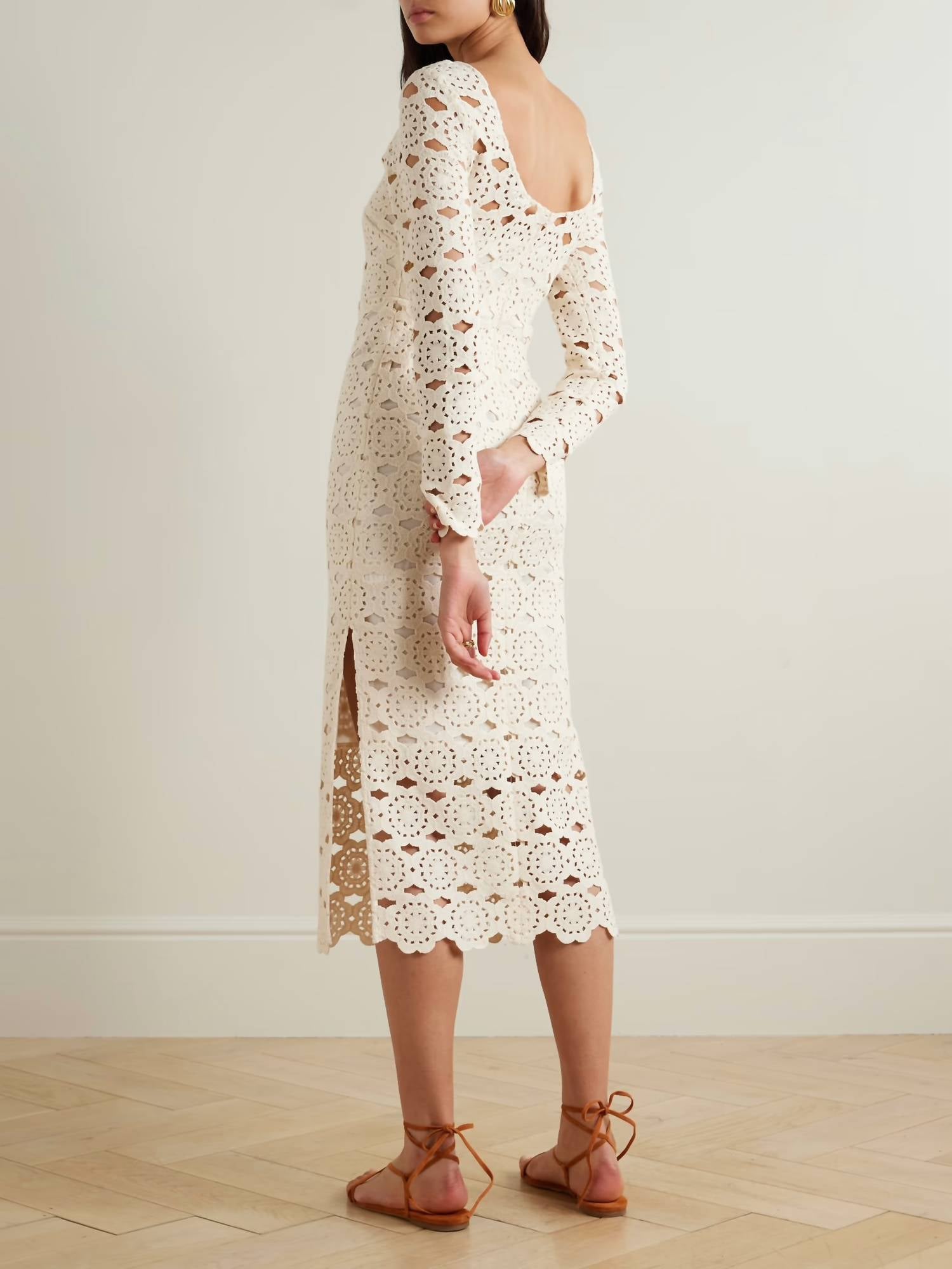 Cara Cara - marseille crochet long sleeve dress