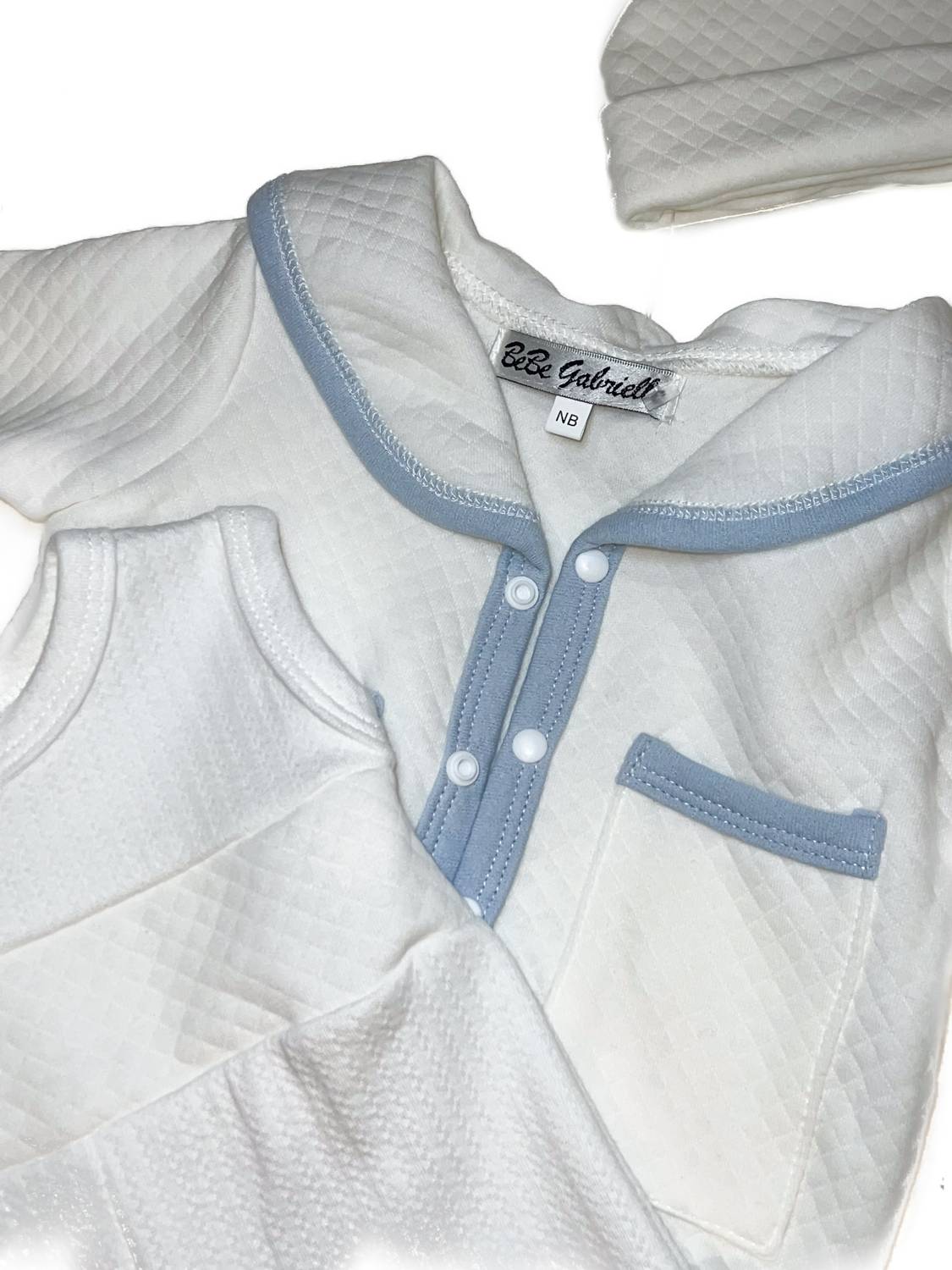 Macis - Boy's 3pc Short Sleeve Romper Long Sleeve Quilted Set