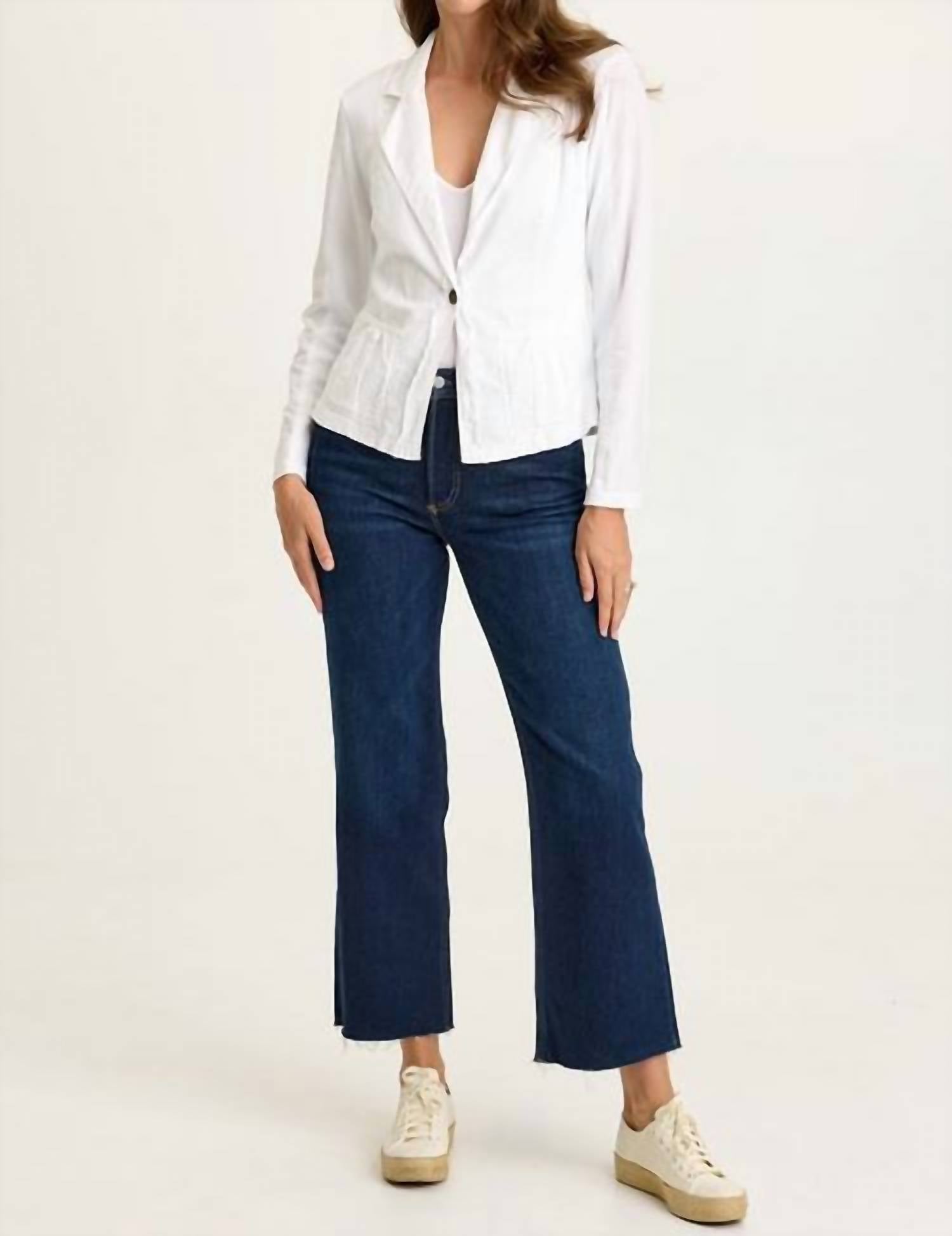 Wearables Brax Linen One Button Blazer in white - women's jacket - view 4