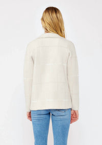 Lovestitch - Plaid Sweater Blazer With Hidden Snaps