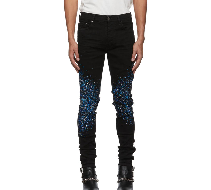 Amiri Crystail Painter Denim Jeans in black od - men's jeans