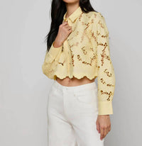 L'Agence - Seychelle Cropped Eyelet Blouse