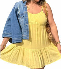 Iris Sleeveless Spring Dress in yellow - women's dress - detail view