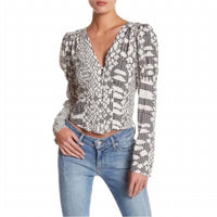 Free People - Sweet On You Cropped Button Down Print Blouse