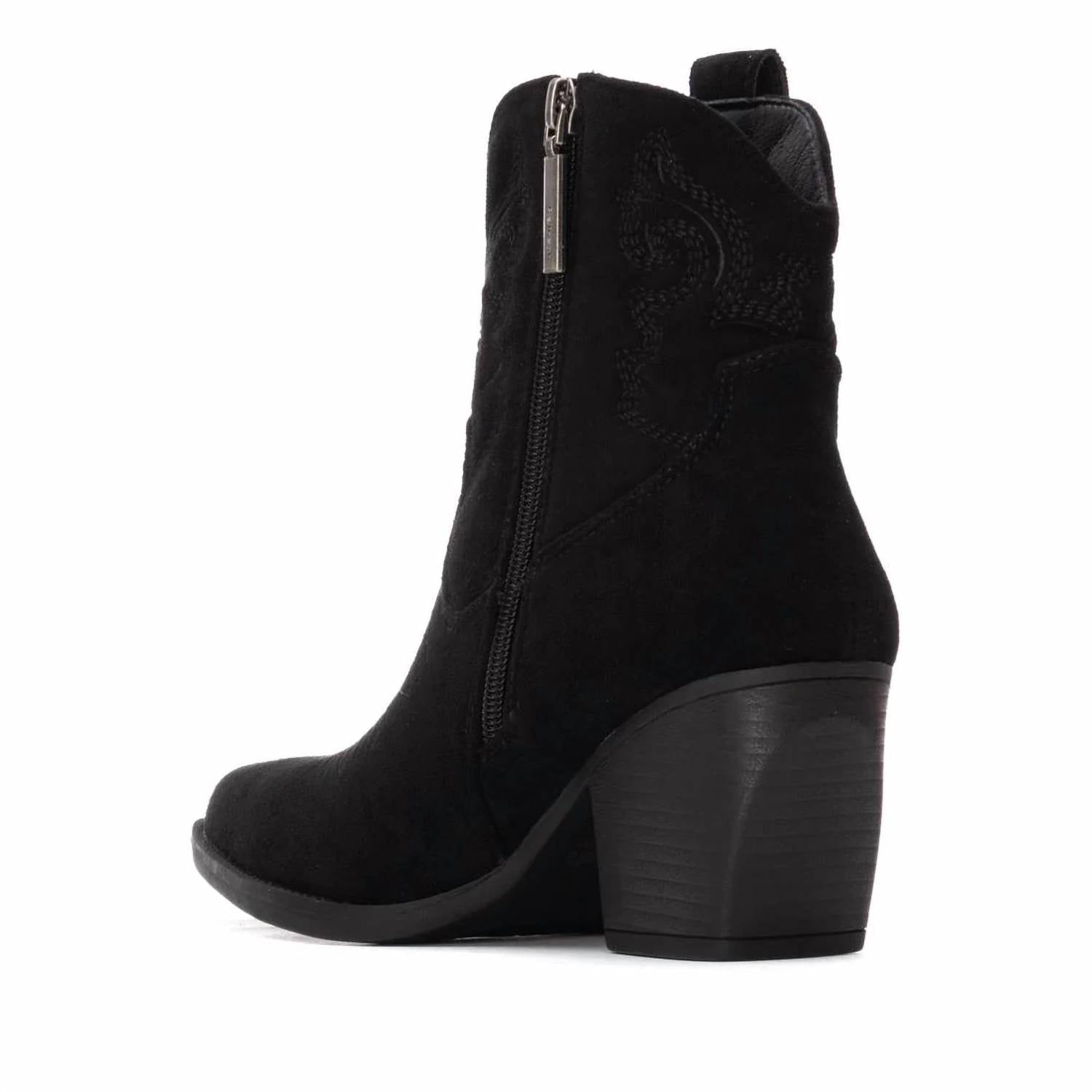 Refresh - Women's Suede Italian Western Ankle Booties