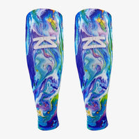Zensah Print Compression Leg Sleeves in fluid art multi - men's item - alternate view
