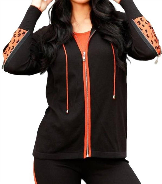 Cheetah Zip Hoodie with Zip Sleeves