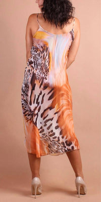 Gigi Moda - Animal Print Miele Midi Dress