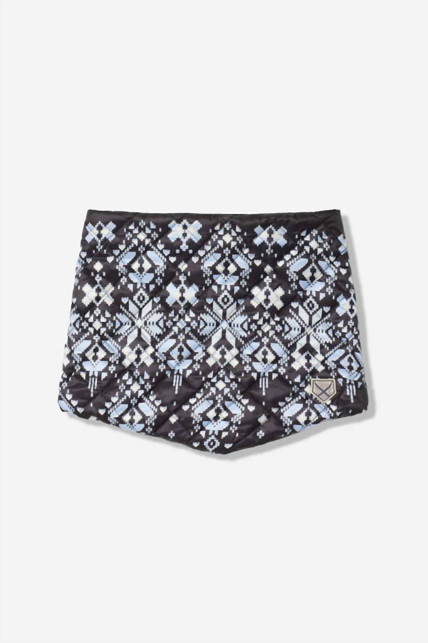 Powder Puff Collection Women's Pullover Neck Warmer in fairisle black splash white - women's scarf