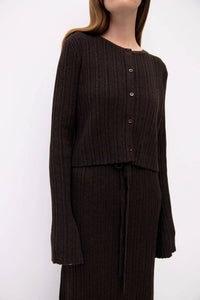 Mod Ref - Ribbed Knit Crewneck Cardigan