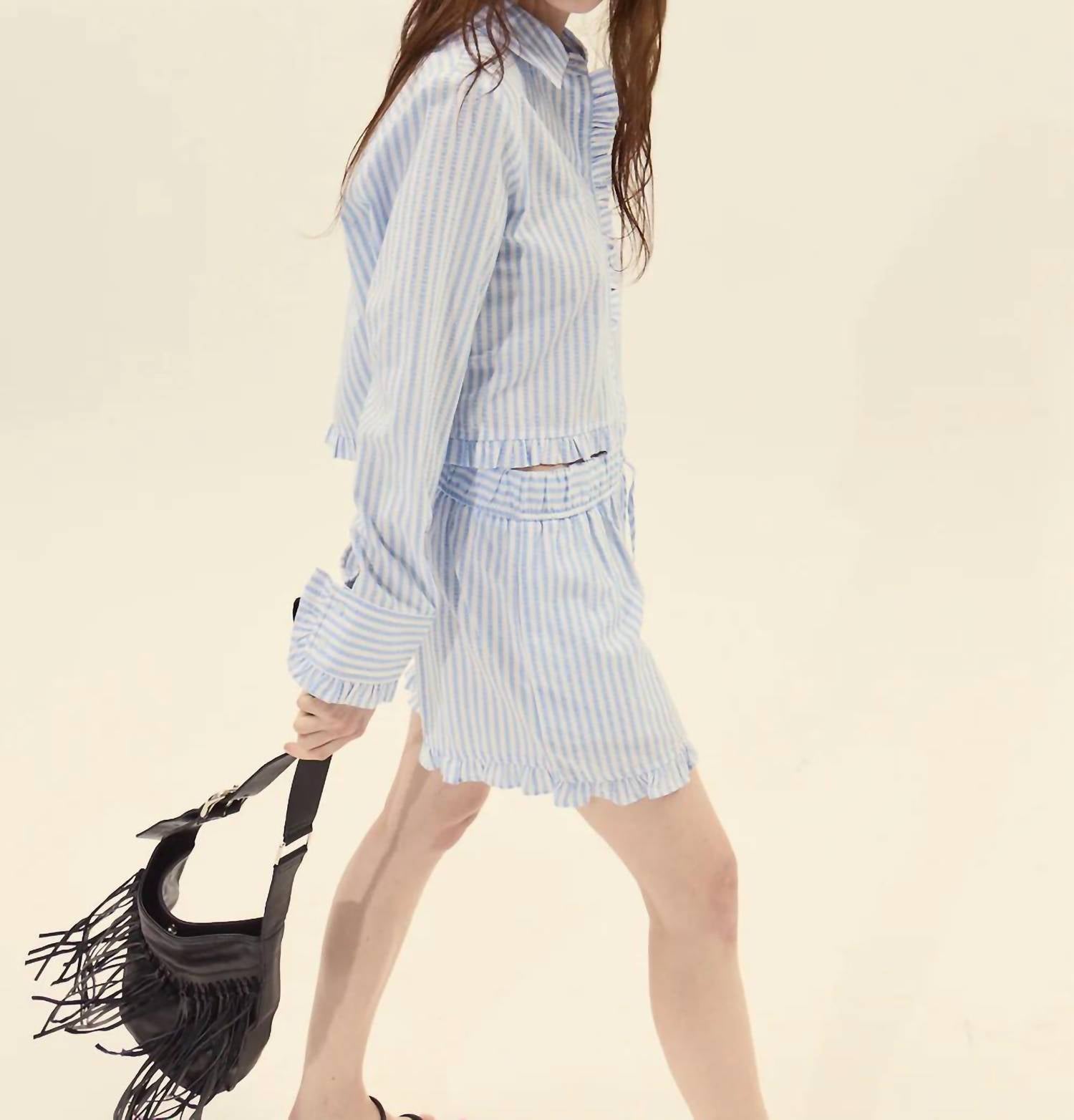 Deluc - Split Ruffled Hem Shorts