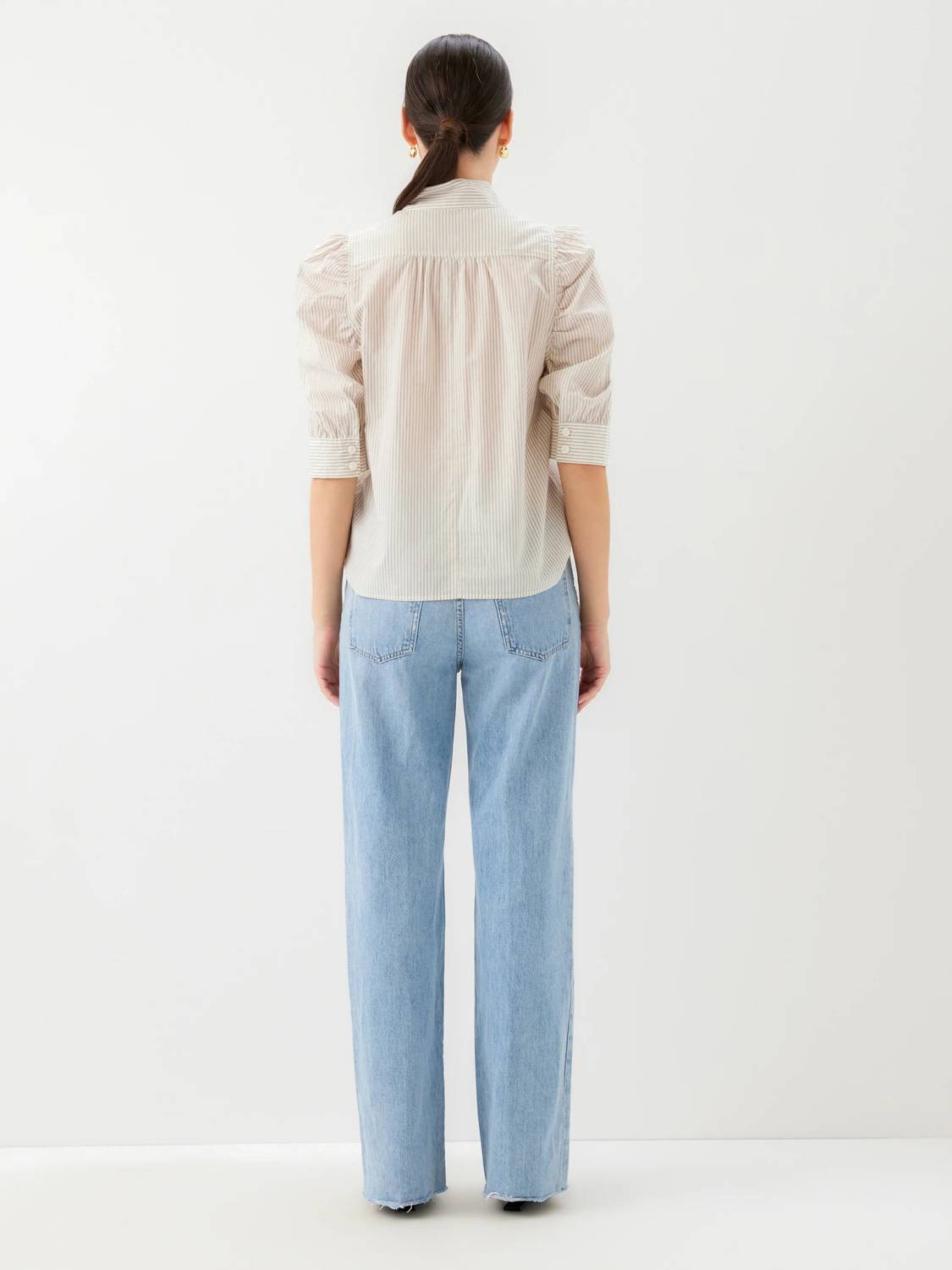 Fifteen Twenty - Women's Margot Embellished Mandarin Stripe Shirt