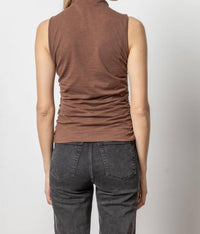 Lilla P - Shirred Mock Neck Tank