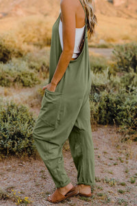 Double Take - Full Size V-neck Sleeveless Jumpsuit With Pockets