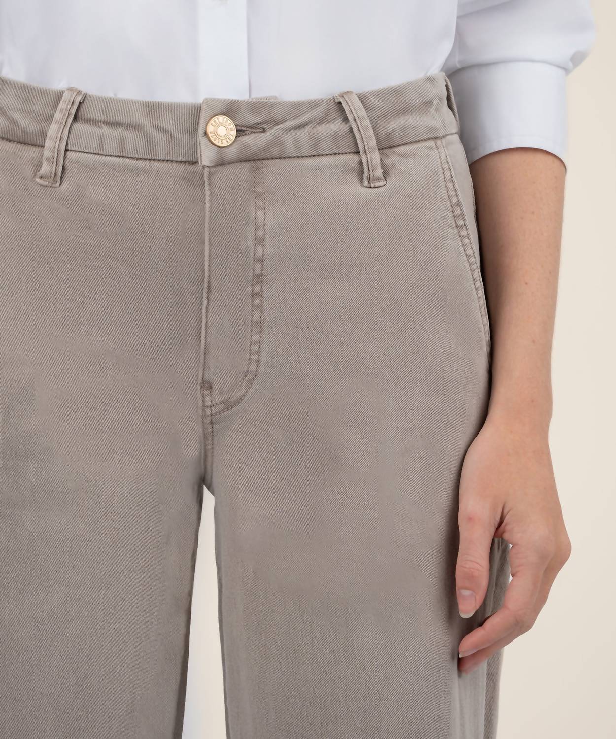 KUT FROM THE KLOTH Meg High Rise Wide Leg Jeans in coffee cream - women's jeans - view 4