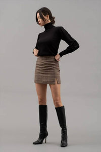 Blu Pepper - SOLID HIGH TURTLE NECK LONG SLEEVE KNIT TOP