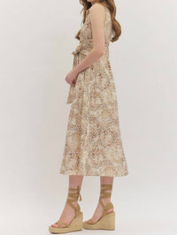 entro Animal Print Button Up Maxi Dress in brown - women's dress - view 4