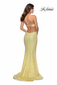La Femme - Cut Out Lace Long Prom Dress