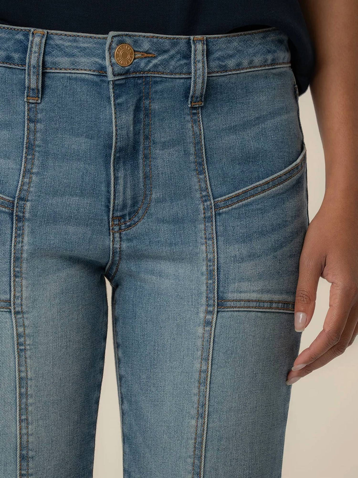 Kut From The Kloth - Kelsey High Rise Ankle Flare Front Seam Patch Pocket Jeans
