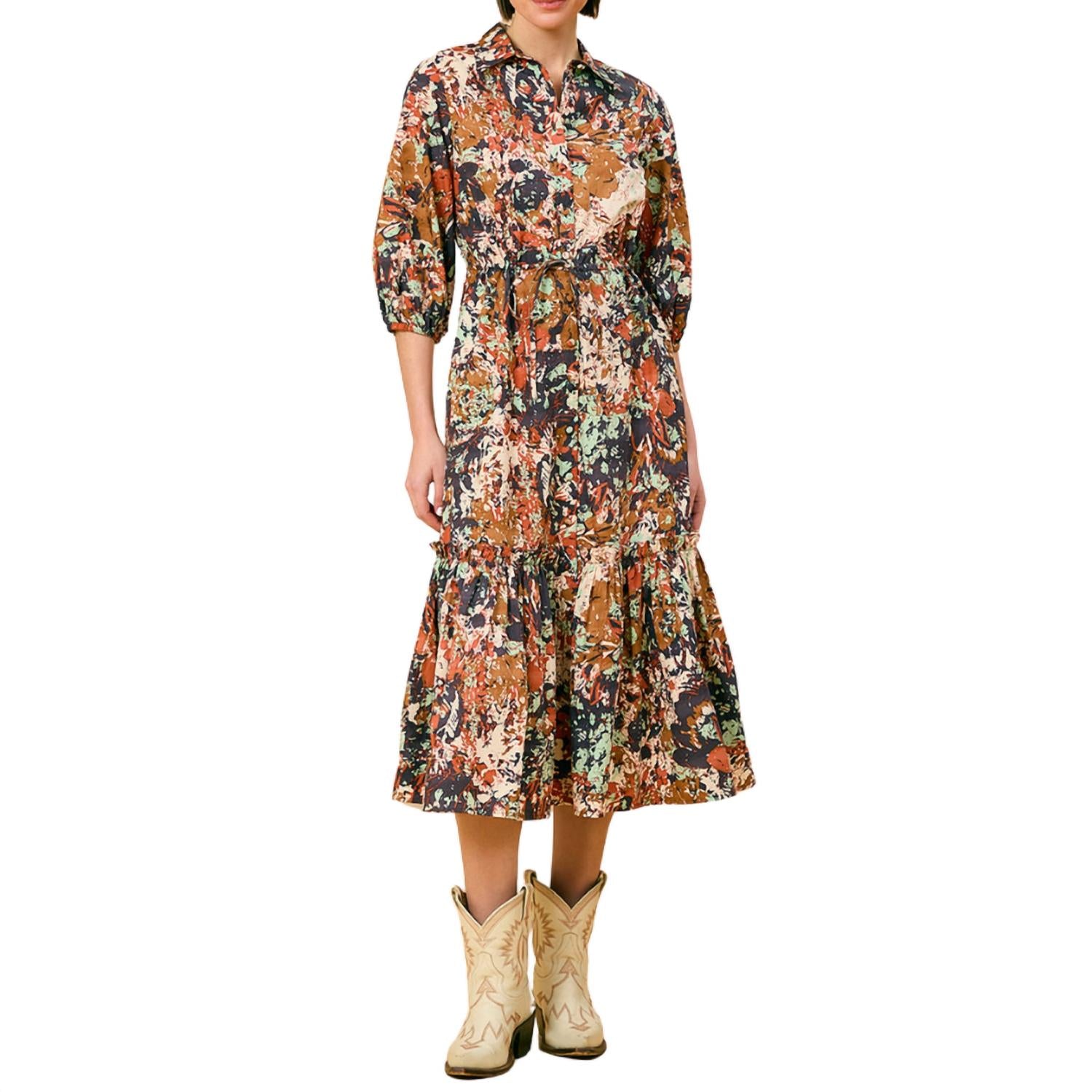 Olivia by Livro Grace Elbow-length Sleeves Dress in multi color - women's dress
