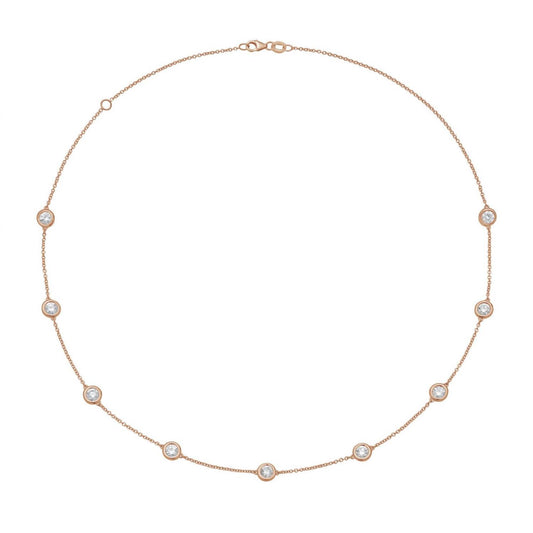 Diana M Jewels - 5.00 Cts Lab Grown Diamond By The Yard Necklace