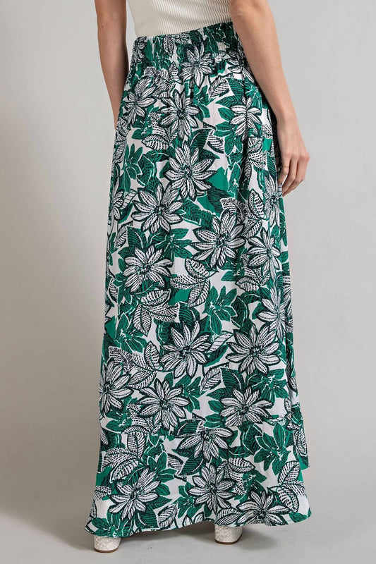 Ee:Some - Button Front Smocked Maxi Skirt
