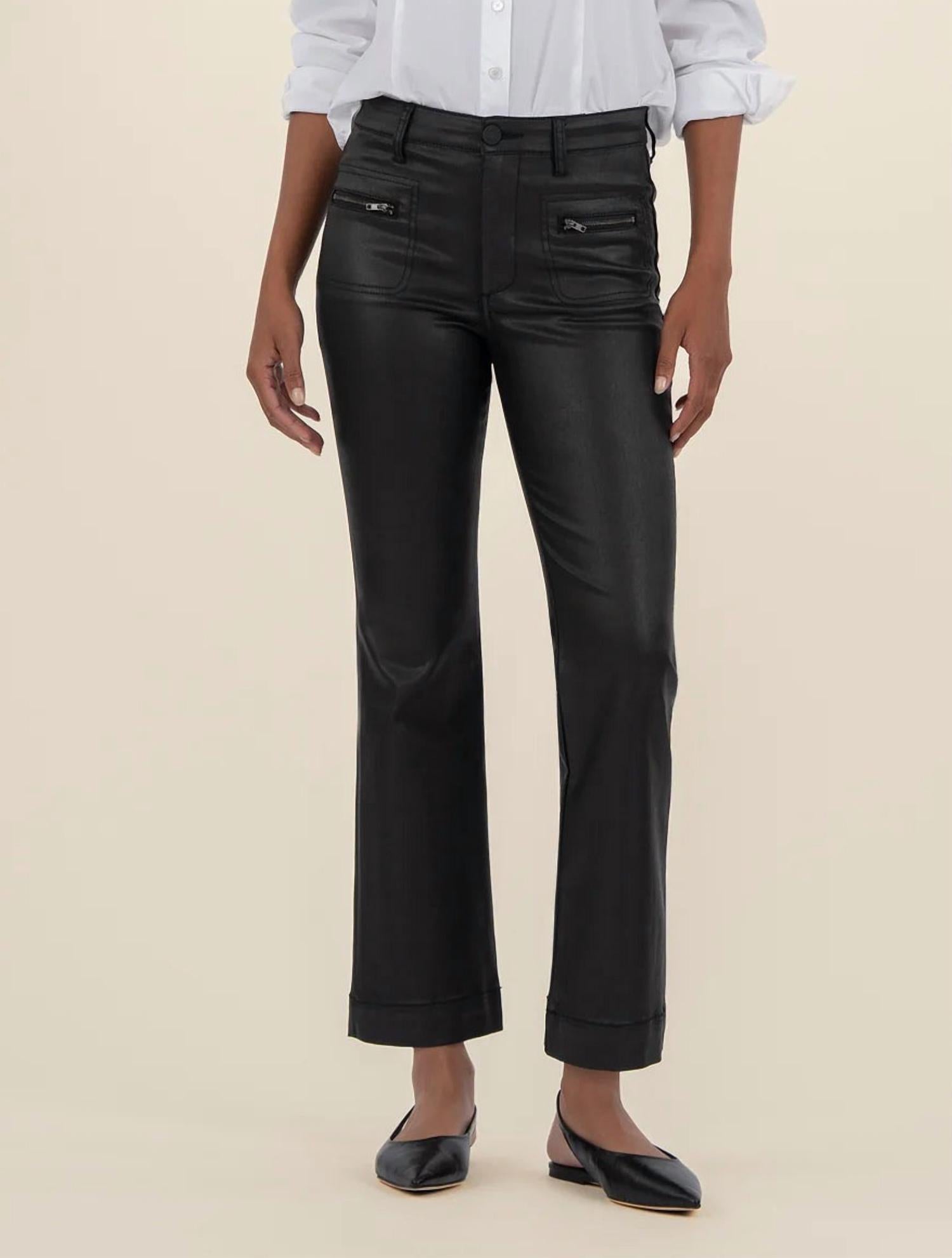 Kut From The Kloth - Kelsey Coated High Rise Ankle Flare Pants