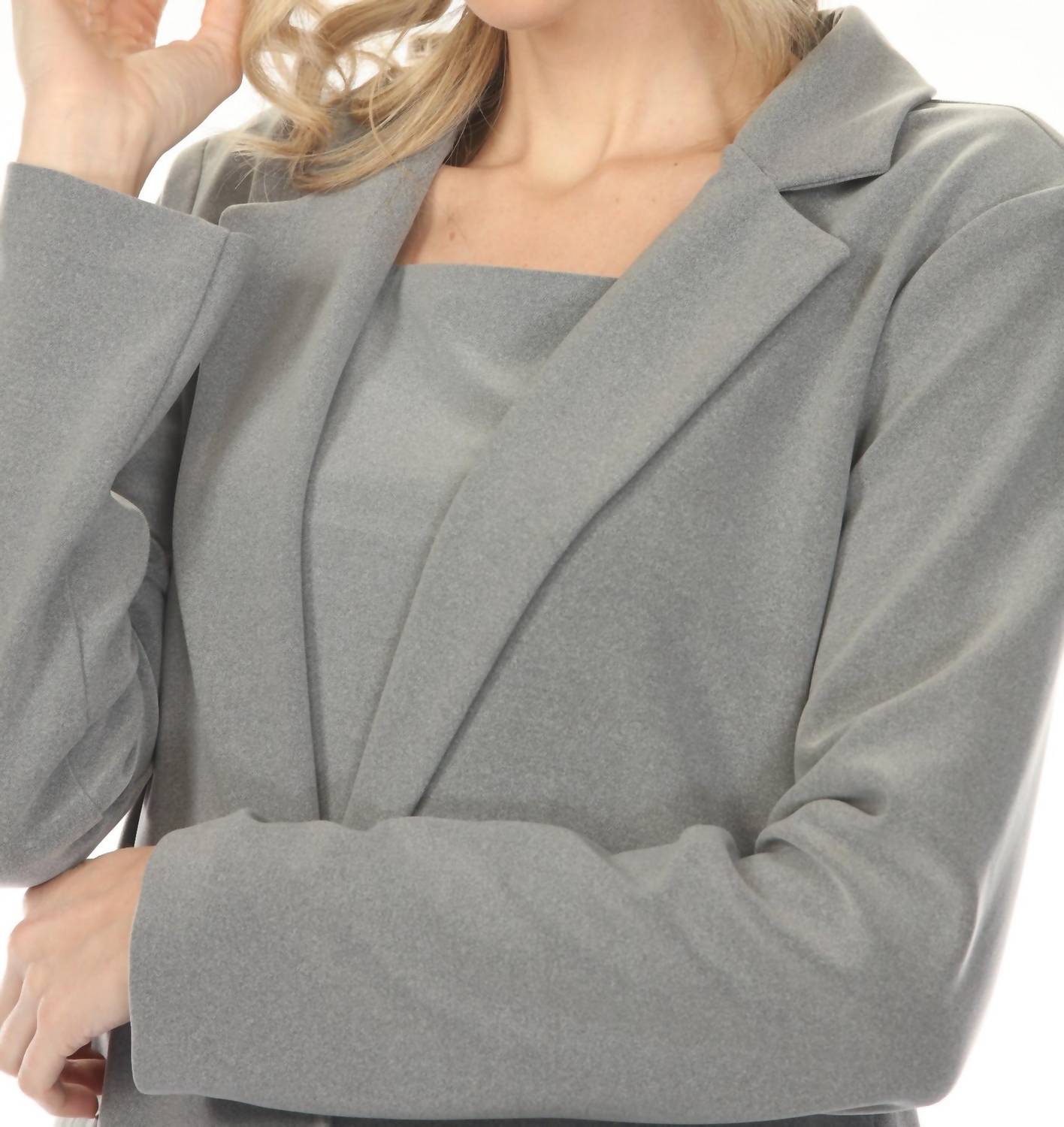 Joseph Ribkoff Relaxed Blazer Jacket in grey melange - women's jacket - view 4