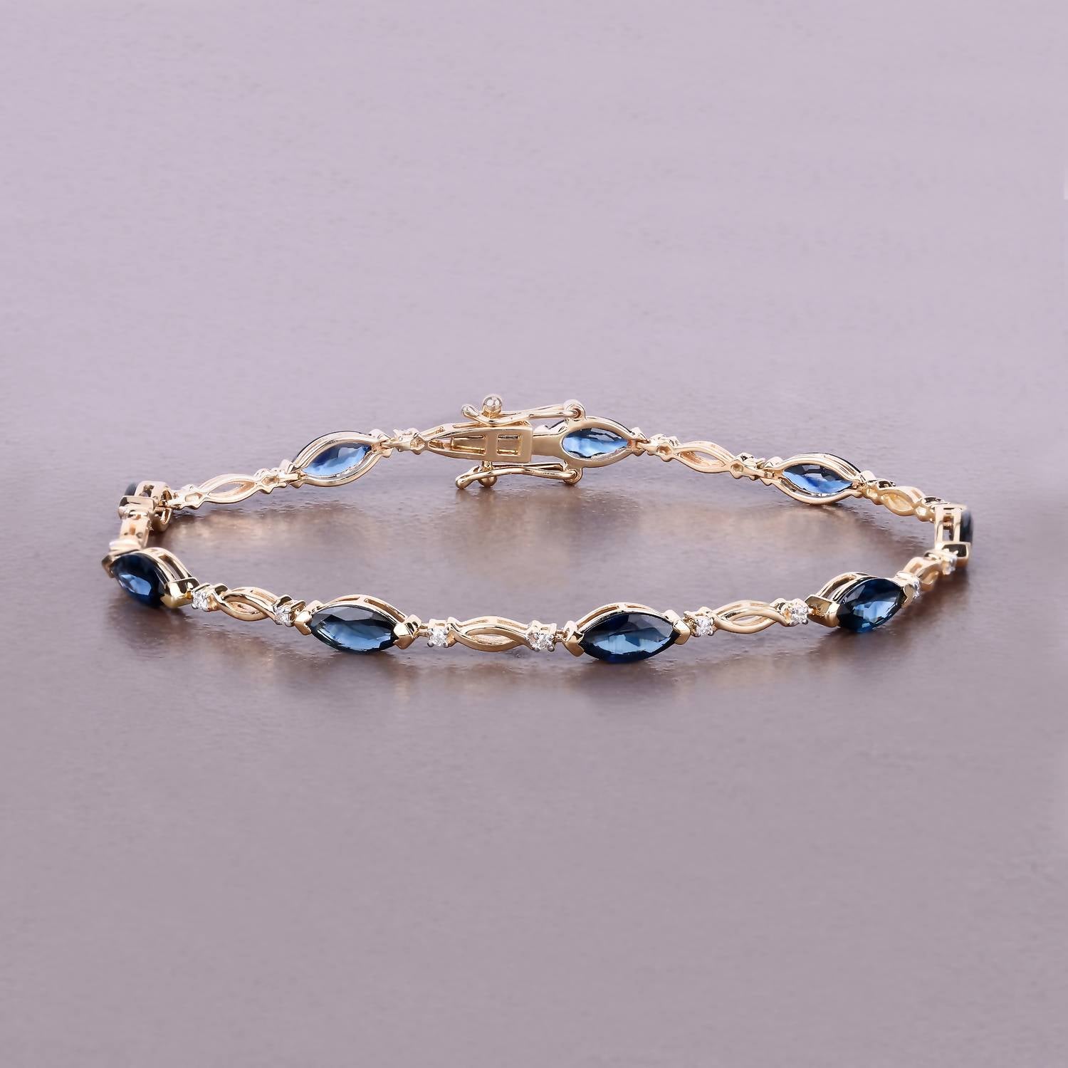 Diana M Jewels - Women's Marquise Natural Sapphire Bracelet (5.58 Ct) - Elegant
