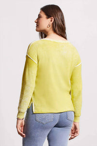 Tribal - Special Wash Lightweight Cotton V-Neck Sweater